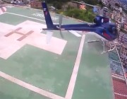 شاهد .. سقوط طائرة هليكوبتر من سطح مستشفى