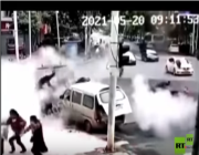شاهد..لحظة انفجار قوي لأنبوب غاز تحت الأرض في الصين
