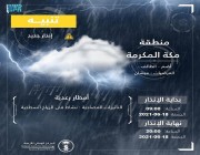 المركز الوطني للأرصاد ينبّه بهطول أمطار رعدية على عدد من محافظات مكة المكرمة
