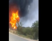 لحظة تفجير 20 ناقلة وقود في البيضاء على يد “الحوثي الإرهابية” (فيديو)