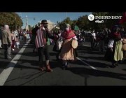 مسيرة للأغنام والماعز خلال مهرجان تقليدي في مدريد الإسبانية