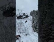 سقوط عربة ثلج وقائدها من مرتفع جليدي في كندا