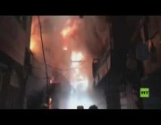 حريق ضخم يلتهم سوقاً تاريخياً في طهران