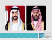 ولي العهد يهنئ في اتصال هاتفي الشيخ محمد بن زايد وشعب الإمارات بمناسبة انتخابه رئيسًا للإمارات العربية المتحدة
