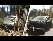 تصادم بين سيارات شرطة خلال مطاردة في أمريكا