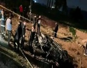 وفاة 3 شباب بعد تفحم سيارتهم بحادث مروع في الأردن