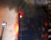 اندلاع حريق ضخم بواجهة مستشفى غاندي في إيران