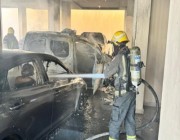 6 إصابات بحريق 4 مركبات في بريدة