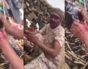 بالفيديو.. جندي بطل يدافع عن الوطن بالحد الجنوبي ويده تقطر دما