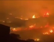 “مدني تنومة” يباشر حريقاً اندلع في منطقة وعرة بجبل غلامة #حريق_تنومه