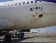 شاهد.. الصور الأولية لإصابة الطائرة التي استهدفت مطار أبها