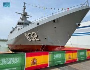شاهد.. تعويم سفينة جلالة الملك “حائل” بإسبانيا بأيدي القوات البحرية الملكية السعودية