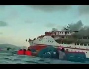 حريق في سفينة ركاب قبالة سواحل إندونيسيا
