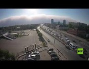 مشاهد جديدة من عاصفة رملية ضربت أستراخان الروسية