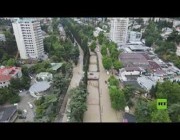 تصوير جوي يظهر حجم الفيضانات التي ضـربت القرم الروسية
