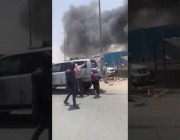 حريق هائل في سكراب أمغرة بالكويت