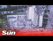 لقطات جوية للبحث عن مفقودين عقب انهيار مبنى في فلوريدا