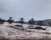 فيديو.. جريان السيول بعد أمطار غزيرة على منطقة نجران صباح اليوم