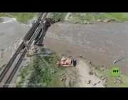 انهيار جسر للسكة الحديد جراء الأمطار الغزيرة في سيبيريا