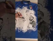 فنان يحول قميص المنتخب الإيطالي إلى لوحة فنية رائعة