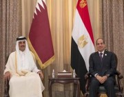 أمير قطر يلتقي بالرئيس المصري