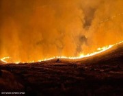 حريق هائل على الحدود اللبنانية السورية