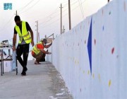 احتفالًا باليوم الوطني.. أمانة الشرقية تنفذ أطول جدارية بالدمام والخفجي بطول 960 مترًا