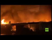 حريق ضخم يلتهم سوق نابلس الشرقي بالكامل في فلسطين