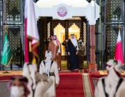 شاهد.. مراسم استقبال رسمية لولي العهد في قطر