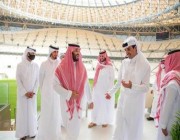 ولي العهد وأمير قطر يزوران استاد لوسيل في الدوحة (فيديو وصور)
