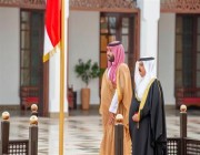 شاهد.. مراسم استقبال رسمية لولي العهد في قصر الصخير بمناسبة زيارته البحرين