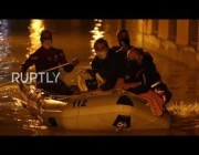 إجلاء سكان حاصرتهم الفيضانات التي غمرت مدينة توديلا الإسبانية