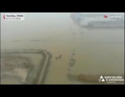 صور جوية لفيضانات بالقرب من سرقسطة شمال إسبانيا