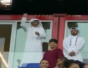 فيديو| هكذا احتفل أمير قطر بالفوز على مصر