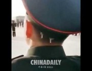 تجمد عرق الجنود الصينيين أثناء التدريب على حرس الشرف
