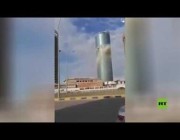 سقوط رافعة على أحد الأبراج في ليبيا
