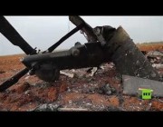 المشاهد الأولى لحطام الطائرة الأمريكية في سوريا