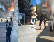 اندلاع حريق ضخم في «مكتبة الزامل» بكورنيش الخبر