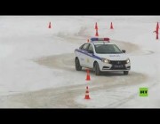 تفحيط بسيارات الشرطة الروسية على الثلوج