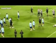 سلمان الفرج يتقدم لاعبي الهلال في المران الأخير قبل مواجهة الجزيرة
