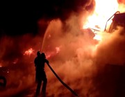 حريق ضخم بمستودعات نفط أوكرانية بعد قصف روسي