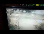 لحظة سقوط شجرة على سيارة نقل بأحد الطرق السريعة في مصر