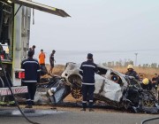 وفاة 7 أشخاص في حادث تصادم بين مركبتين في الطوال