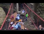 انهيار مفاجئ لأحد الجسور المعلقة في المكسيك