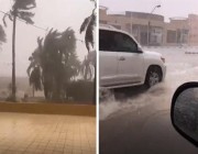 شاهد.. هطول أمطار غزيرة وجريان السيول على محافظات شمال الرياض