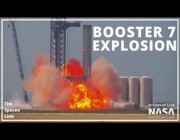 لحظة انفجار صاروخ دفع مركبة فضاء تابع لشركة “سبيس إكس” أثناء اختبار إطلاقها