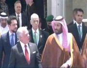 ‏ولي العهد يستقبل ملك الأردن في مطار الملك عبدالعزيز في جدة