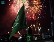 الألعاب النارية تزين سماء جازان بمناسبة اليوم الوطني 92