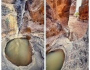 تفاصيل اكتشاف بركة مياه صخرية في جبال حسمى بالسعودية