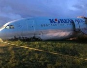 خروج طائرة ركاب كورية عن المدرج في مطار بالفلبين (فيديو وصور)